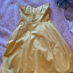 Calvin Klein Yellow Strapless Dress